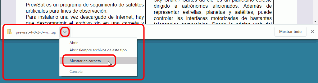 Instalación de programas en Chrome - Descarga de archivos